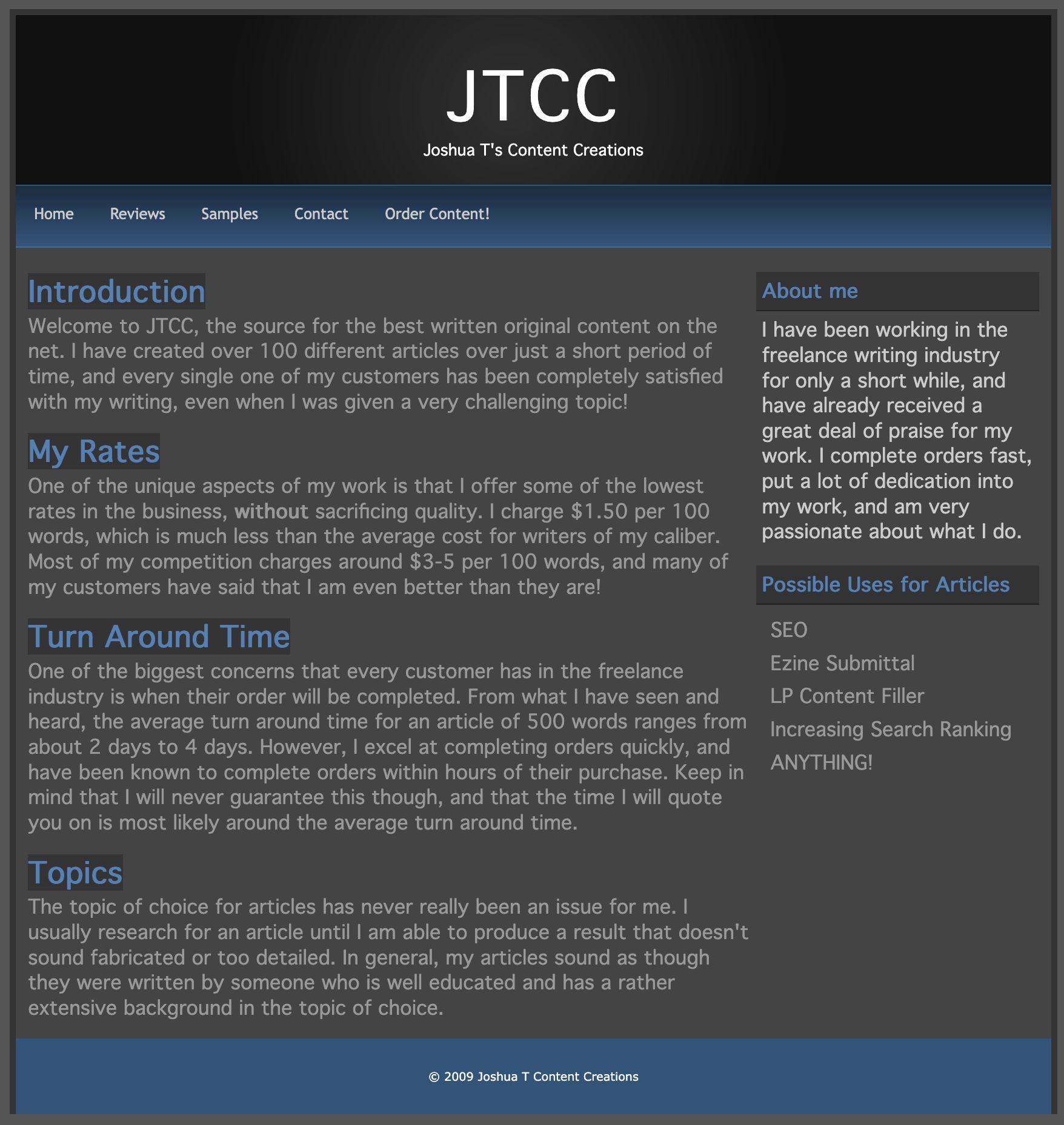 Screenshot of JTCC - Joshua T's Content Creations